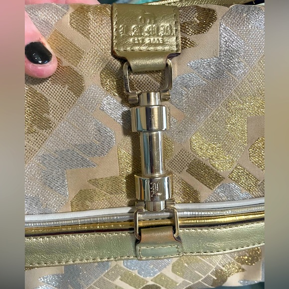 L.A.M.B. by Gwen Stefani Metallic Gold Handbag. Gold and Silver Metallic Glam - Picture 9 of 16